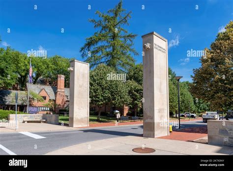 The Gate To Campus Of Penn State University Stock Photo Alamy