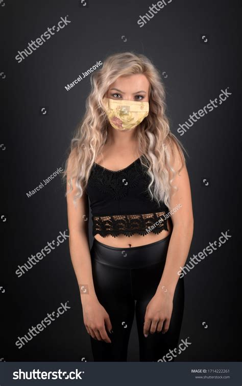 Beautiful Sexy Blonde Woman Respirator Mask Stock Photo Edit Now