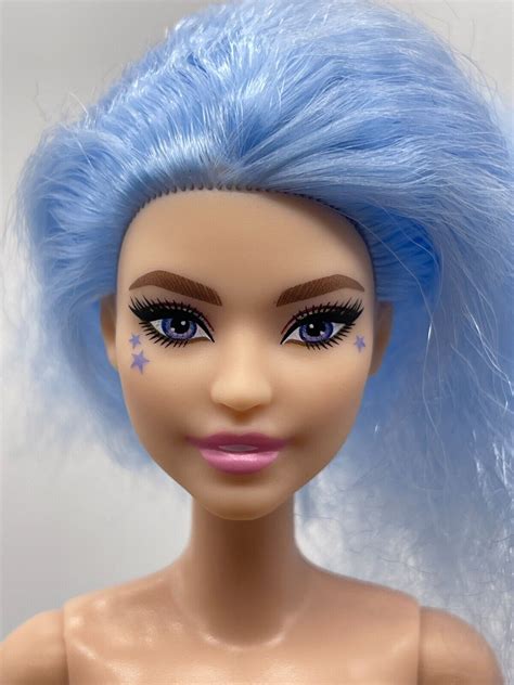 Barbie Fashionistas 170 Doll Daya Face Blue Crimped Hair Nude 2021 Flat Feet B2 EBay