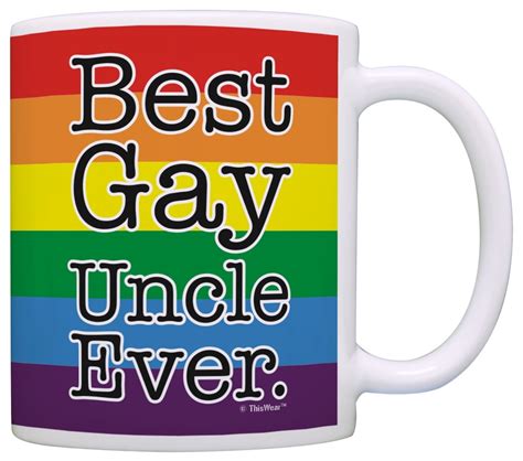 ThisWear Gay Uncle Gifts Best Gay Uncle Ever Gay Pride LGBT Gay Parent Ounce Coffee Mug