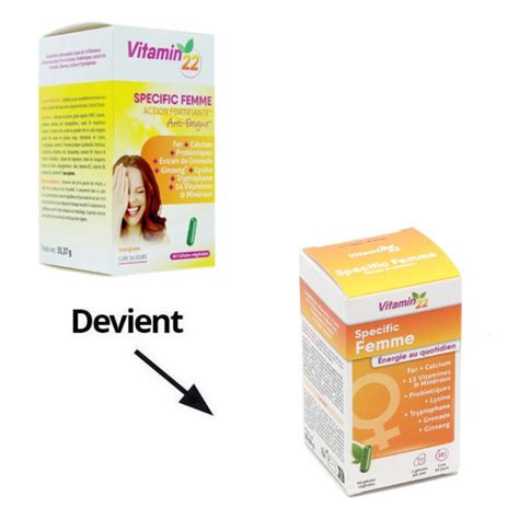Vitamin'22 specific femme gélules - Vitalité, fatigue, anémie - Energie