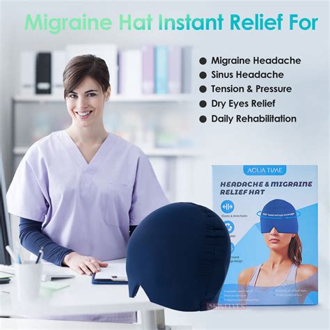 Migraine Headache Relief Cap Full Hat Reusable Gel Ice Pack Hot Cold Therapy Pressure Pain