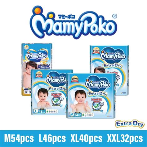 Mamypoko Extra Dry Tape M54 L46 XL40 XXL32 Shopee Singapore