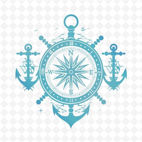 Premium Psd A Blue And White Nautical Emblem With The Words Compass