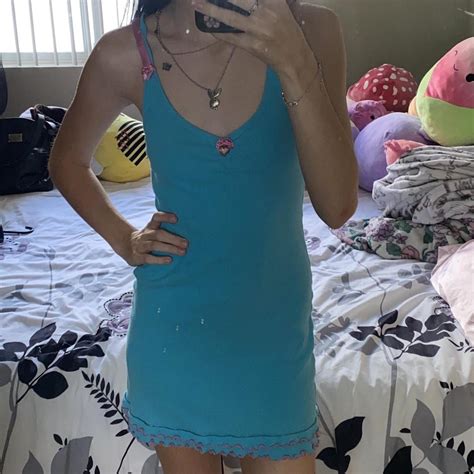 Super Cute Pink And Blue Lingerie Dress With Pink Depop