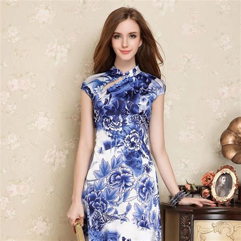 Fascinating Modern Silk Cheongsam Dress Pattern A Qipao Cheongsam Women Cheongsam Dress