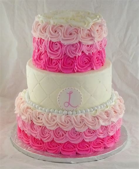 Sugar And Spice Sweets Pink Rosette Baby Shower Cake