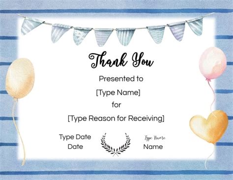Free Thank You Certificate Template Edit Then Print