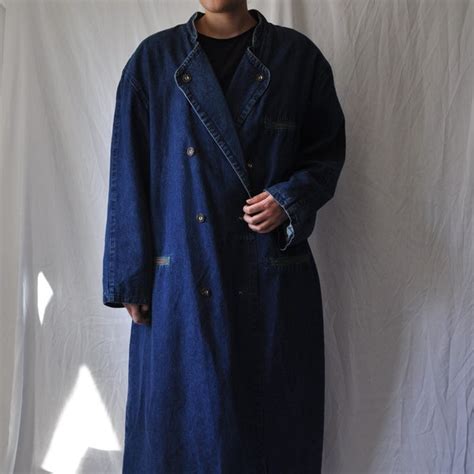 Denim Trench Coat Etsy