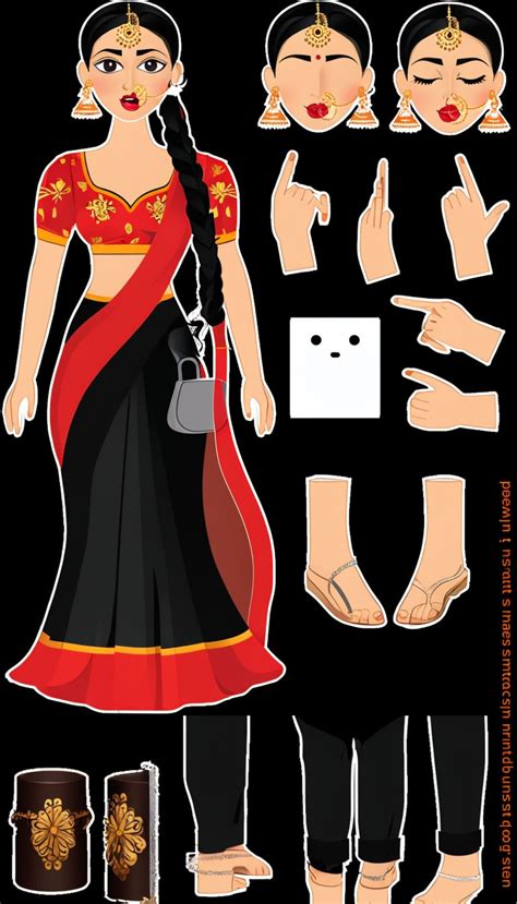 digital illustration   paper doll cutout features  tra