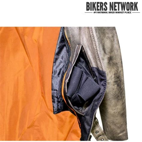 Brown Naked Cowhide Leather Motorcycle Jacket W Gun Pockets BNLJ201 12 Bikers Network