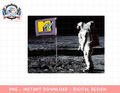 Mtv Man On The Moon Logo Flag Graphic Png Digital Download Inspire