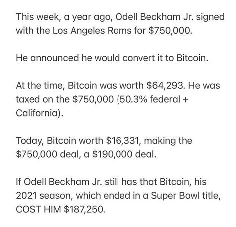 What happened to Odell Beckham Jr and his Bitcoin contract? Superstar
