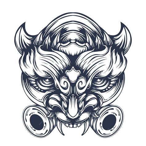 Premium Vector Scary Devil Mask Vector Design