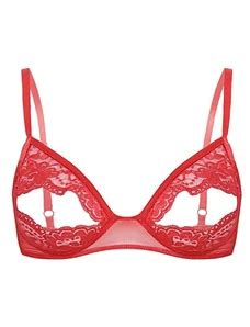 Freebily Reggiseno Aperto Sexy Donna Hot Balconcino Body Chest Harness Pelle Bikini Bra Push Up