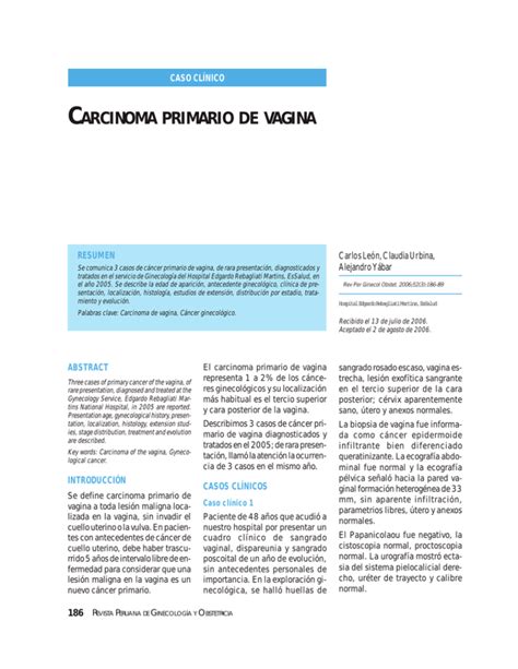 CARCINOMA PRIMARIO DE VAGINA