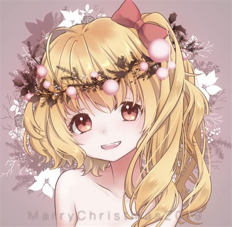 Safebooru Girl Alternate Headwear Bangs Blonde Hair Bow Commentary Request Fang Flandre