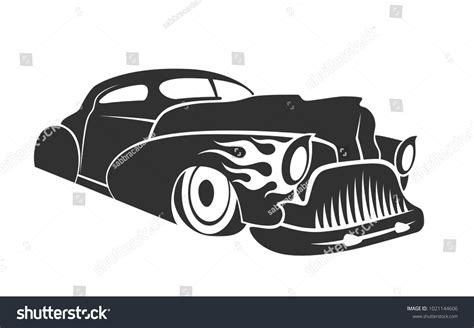 Old Custom Car Silhouette Hot Rod Stock Illustration 1021144606 Shutterstock