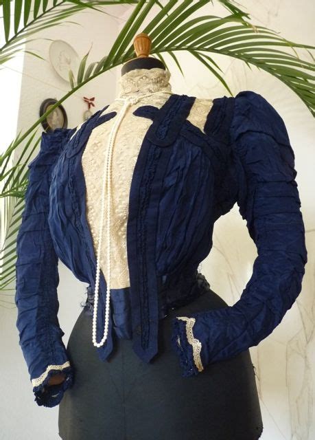 Elegant Blue Silk Bodice Vienna Ca Edwardian Clothing