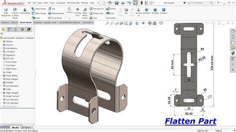 Solidworks Sheet Metal Tutorial Steel Bracket Youtube