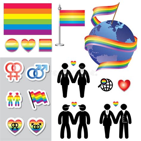 Icone Gay Della Mappa Illustrazione Vettoriale Illustrazione Di Lesbica