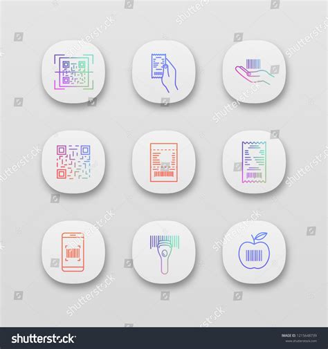 Barcodes App Icons Set Uiux User Stock Vector Royalty Free 1215648739