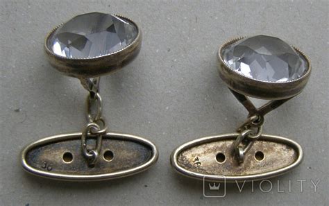 Запонки. СССР. Серебро 875 пр. Вес - 7.80гр. - «VIOLITY»