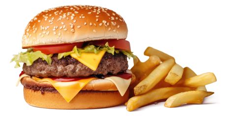 Delicioso Hamburguesa Con Francés Papas Fritas En Un Transparente