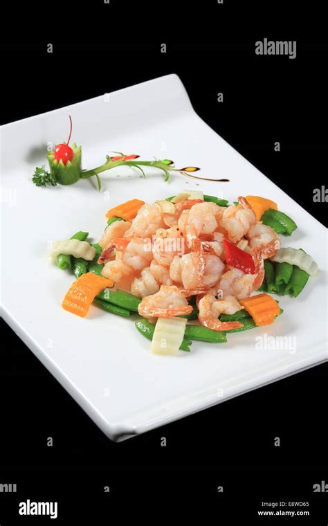 Chinese food fried shrimp Stock Photo - Alamy
