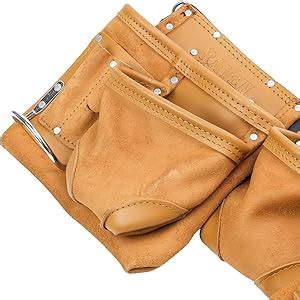 Tooltreaux Pocket Leather Tool Belt For Diy Woodworking Electrician