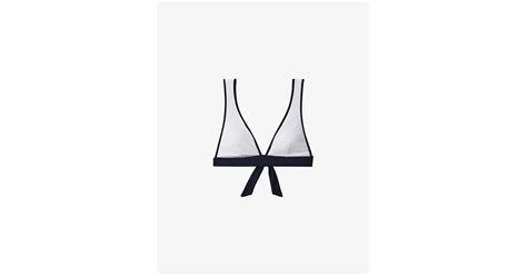 Reiss Vy White Jessica Contrast Trim Bikini Top Lyst
