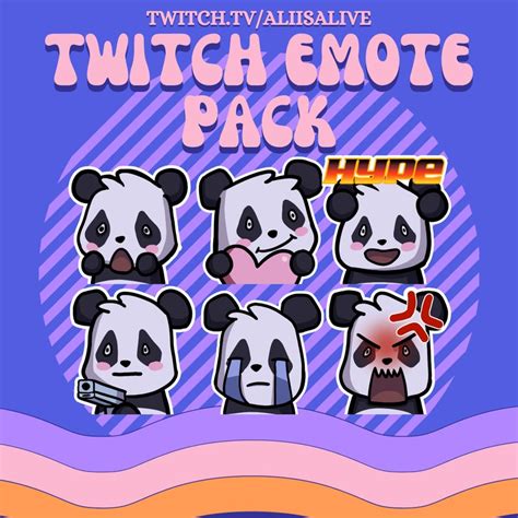 Kawaii Panda Emote Pack Twitch Emote Pack Discord Emote Pack Ready To