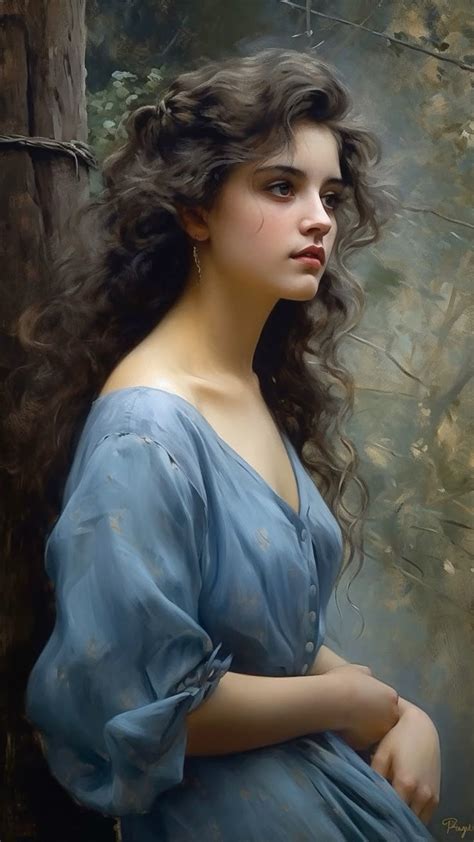 Digital Art Portrait Of A Beautiful Young Woman Elegant And Timeless