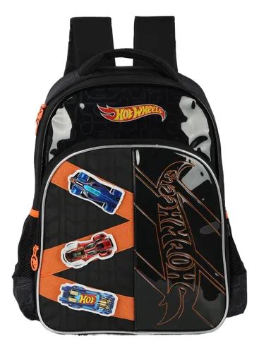 Mochila Escolar De Costas Hot Wheels Preto Luxcel Parcelamento Sem Juros