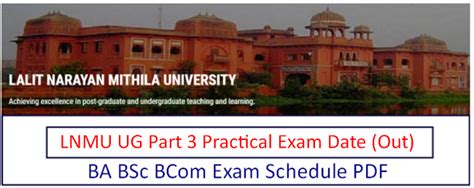 Lnmu Part Practical Exam Date Pdf Ug Part