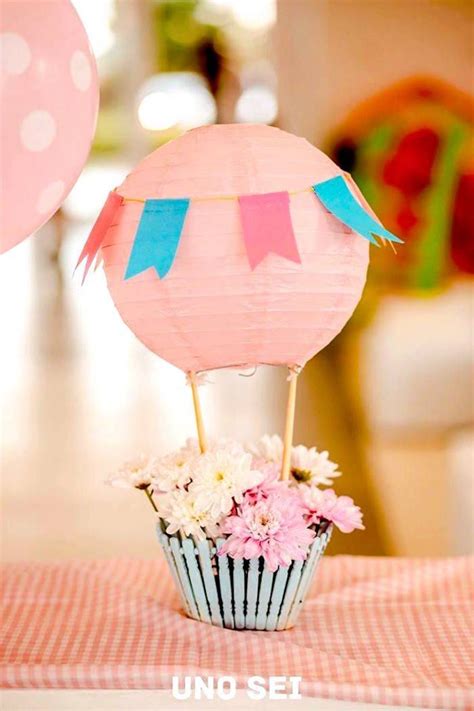 Shabby Chic Hot Air Balloon Party Kara S Party Ideas Hot Air Balloon Party Party Balloons
