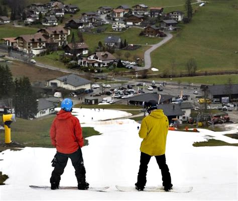 Meager snow totals at European ski resorts