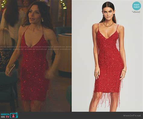 Wornontv Billies Red Sequin Fringed Dress And Coat On Sex Life Sara Shari Clothes And