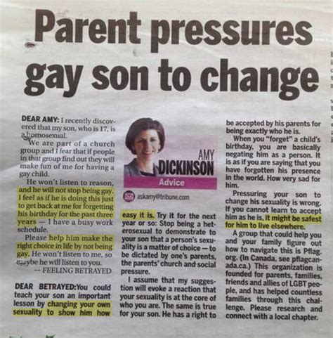 Response From Advice Columnist About Gay Son