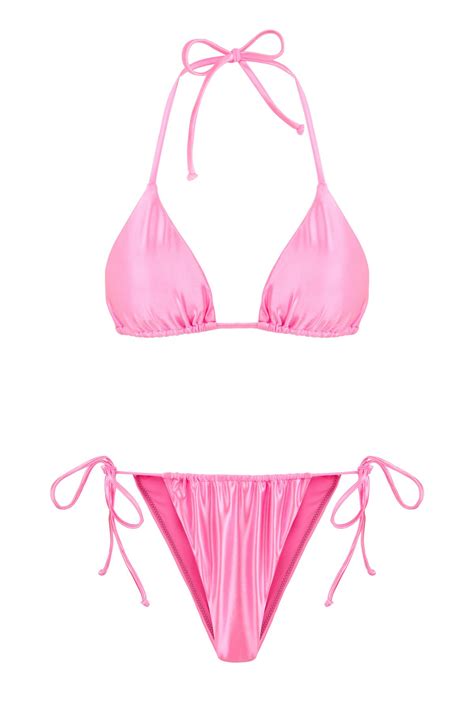 Aquella Pembe Parlak Üçgen Bikini Takım Fiyatı Yorumları Trendyol