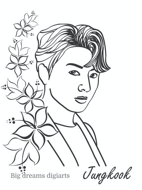 bts jungkook coloring pages coloring nation