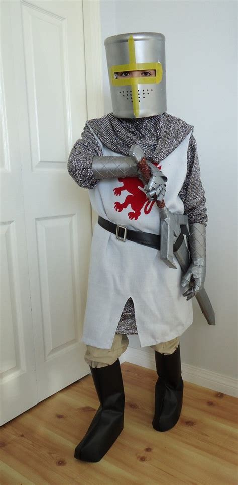 Diy Youth Knight Costumes With Helmet Sword And Gauntlets Instructables