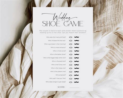 shoe wedding game questions 1