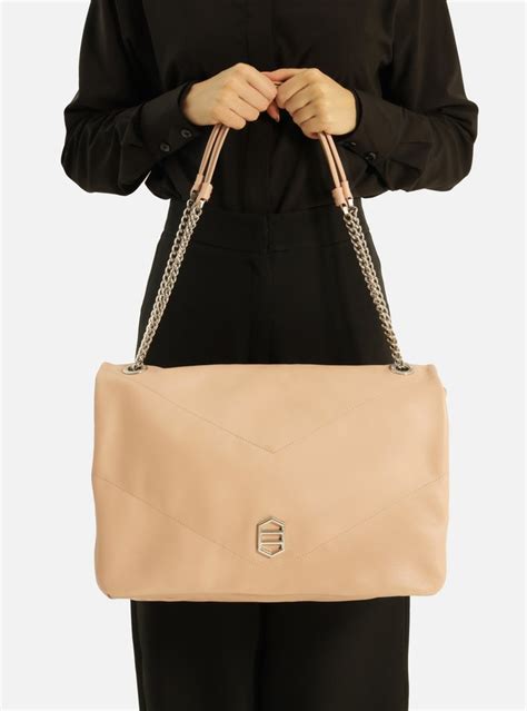 Bolsa Tiracolo Nude Couro Recortes Grande Arezzo