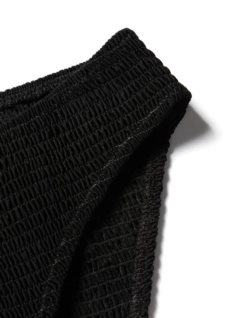 Totême Mid rise Smocked Bikini Bottoms In Black ModeSens