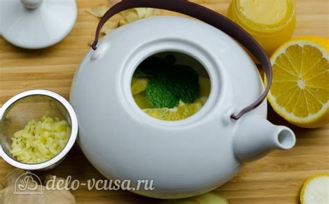 Имбирный чай с лимоном рецепт с фото - пошаговое приготовление ...
