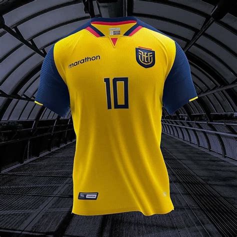 A Yellow And Blue Soccer Jersey On Display In A Tunnel