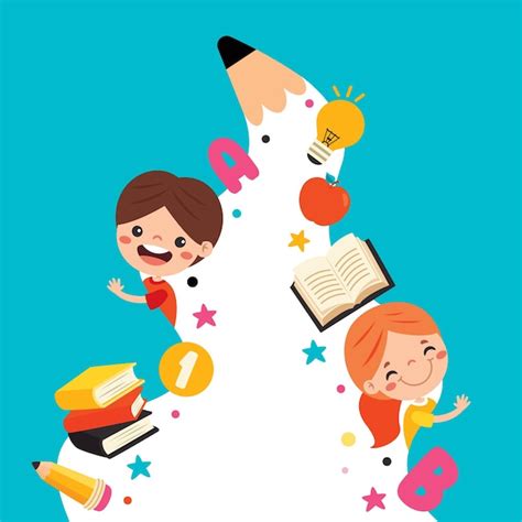 Premium Vector Success Concept With Kids And Pencil