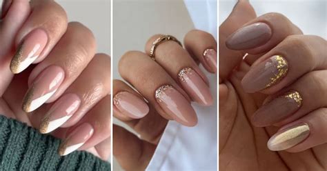 5 diseños de uñas nude con dorado para ser el centro de las miradas en las fiestas