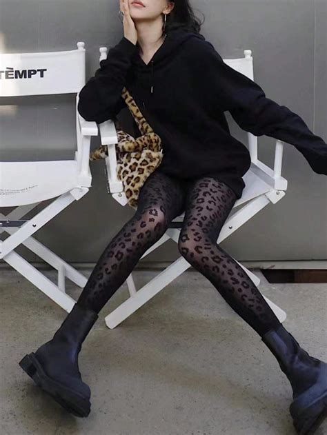 1 paire Collants imprimé léopard 50D lingerie sexy pour femmes bas pour femmes galbants